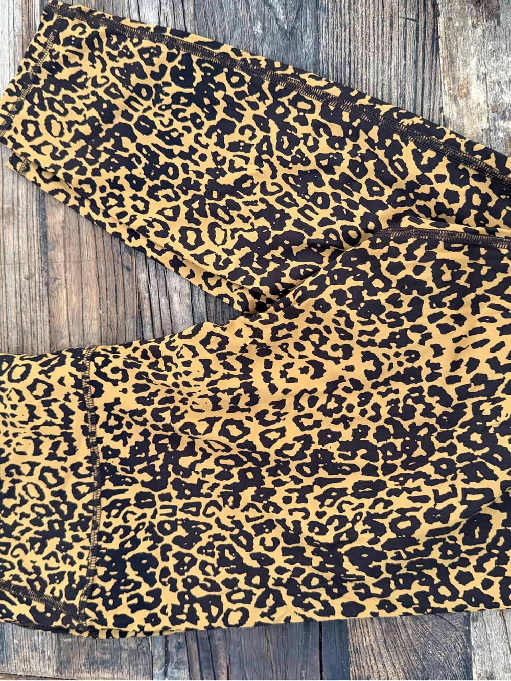 Stella & Dot Leopard Print Leggings - Mustard/Black